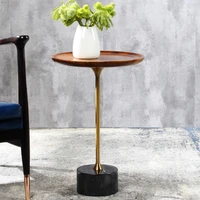 rowley solid wood natural marble sofa side table leisure area mini coffee table living room small furniture tea tables
