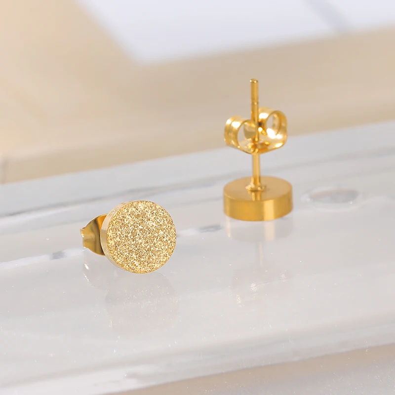 Оптовая продажа маленькие круглые серьги из розового золота модные ювелирные