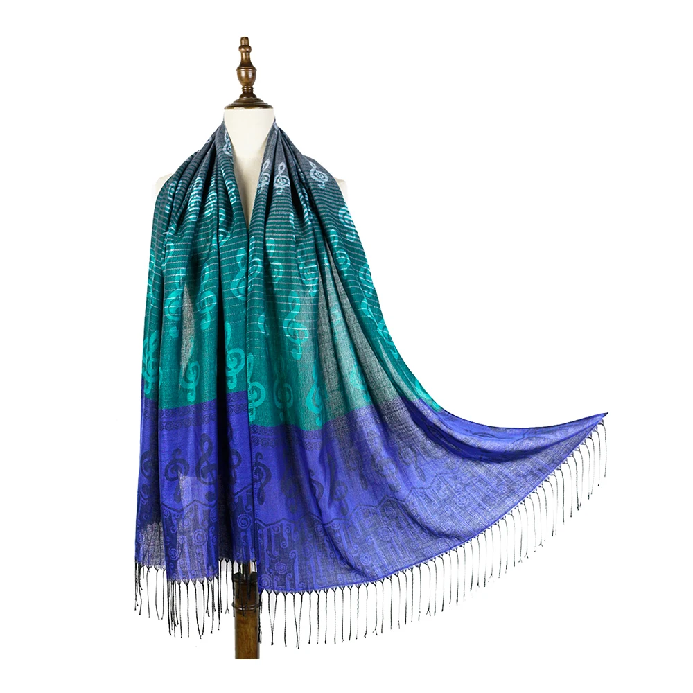 бандана шарф женщин Музыкальная Нота G Clefs feminino Жаккардовые Пашмины шарфы платки