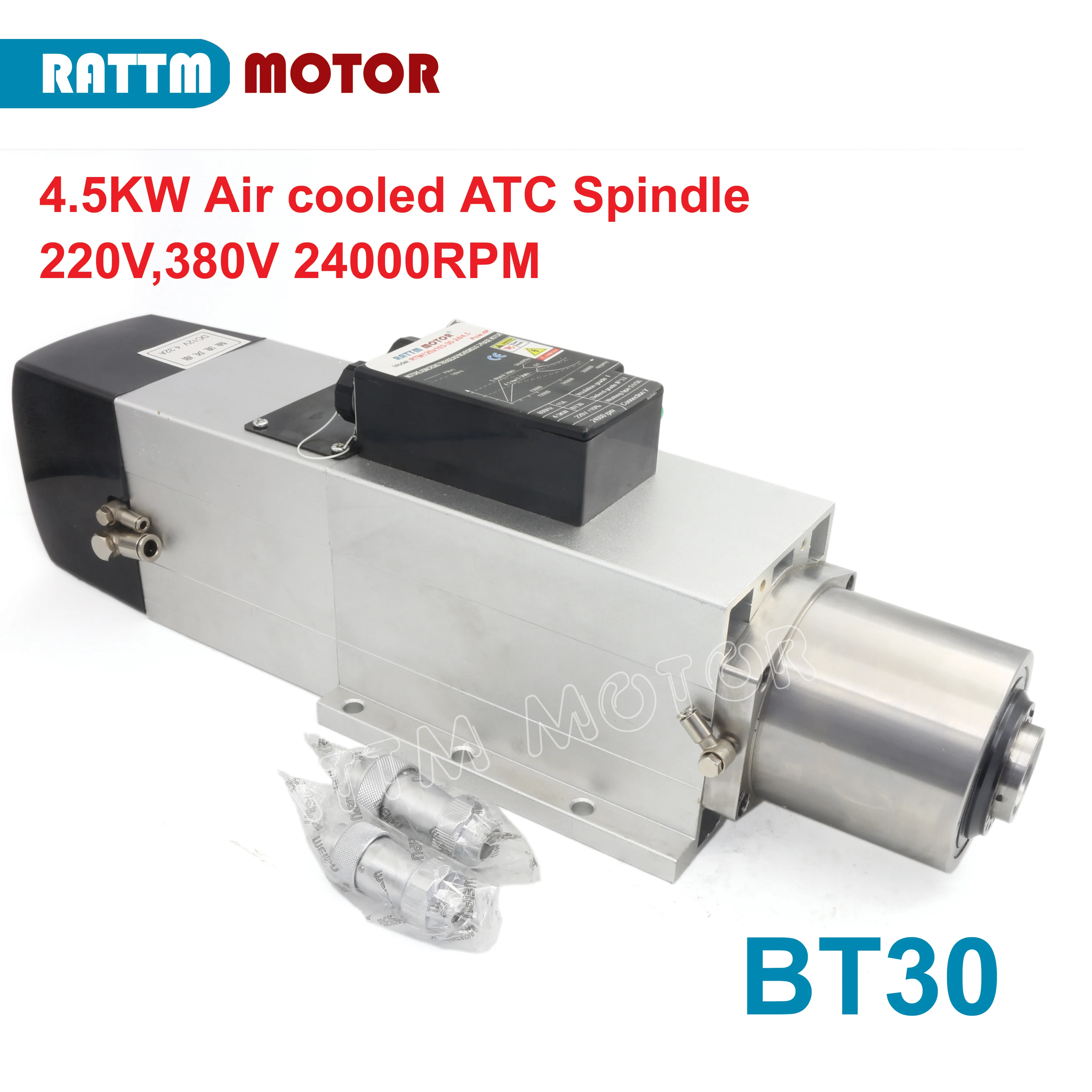 Двигатель шпинделя BT30 с воздушным охлаждением 24000 кВт ATC 220 об/мин и 380 Инвертор VFD