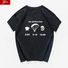 Забавная Мужская футболка my perfect day, Одежда большого размера, женская футболка с рисунком чая 9, Винтажная футболка в эстетическом стиле, мужская одежда