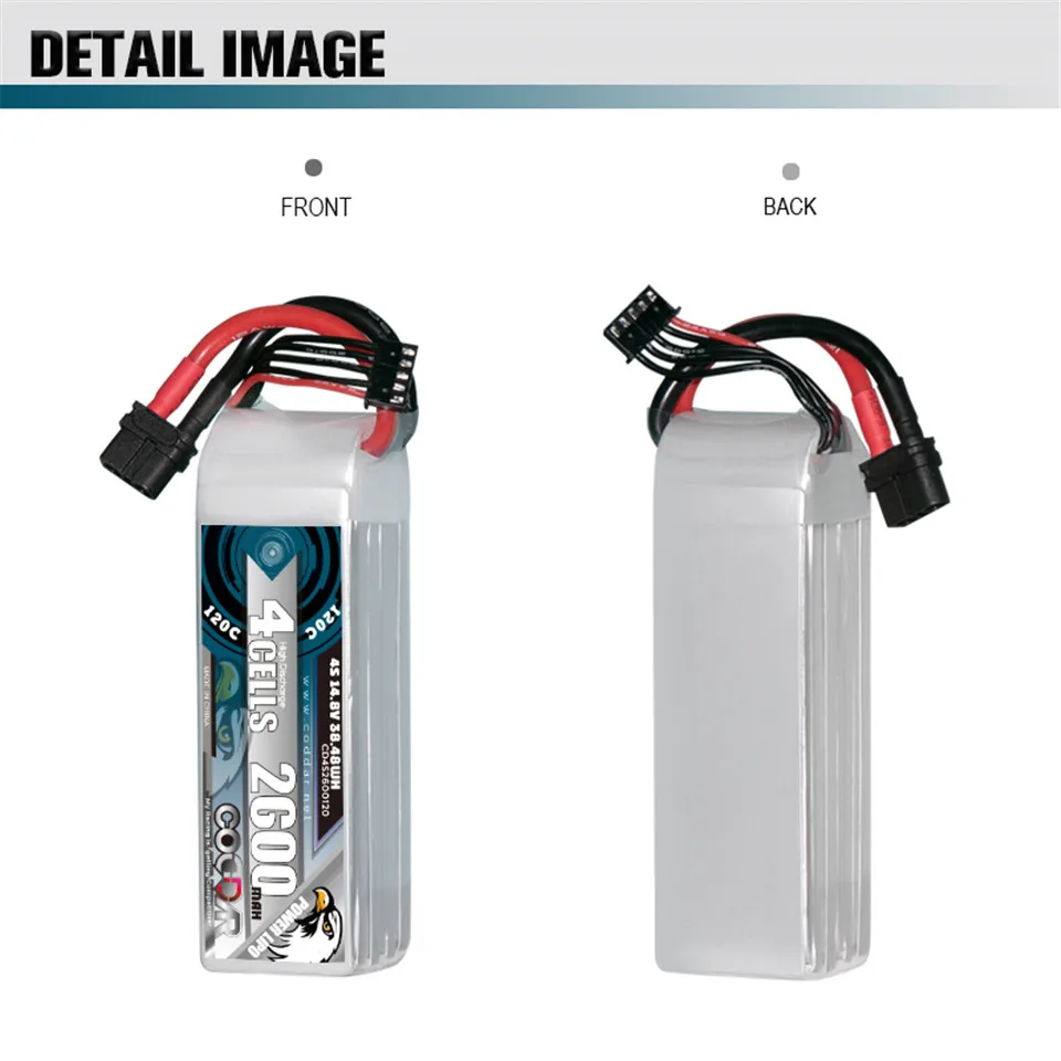 4S 2600MAH 14 8 V 120C литий-полимерный аккумулятор XT60 Штекерный Соединительный проводной