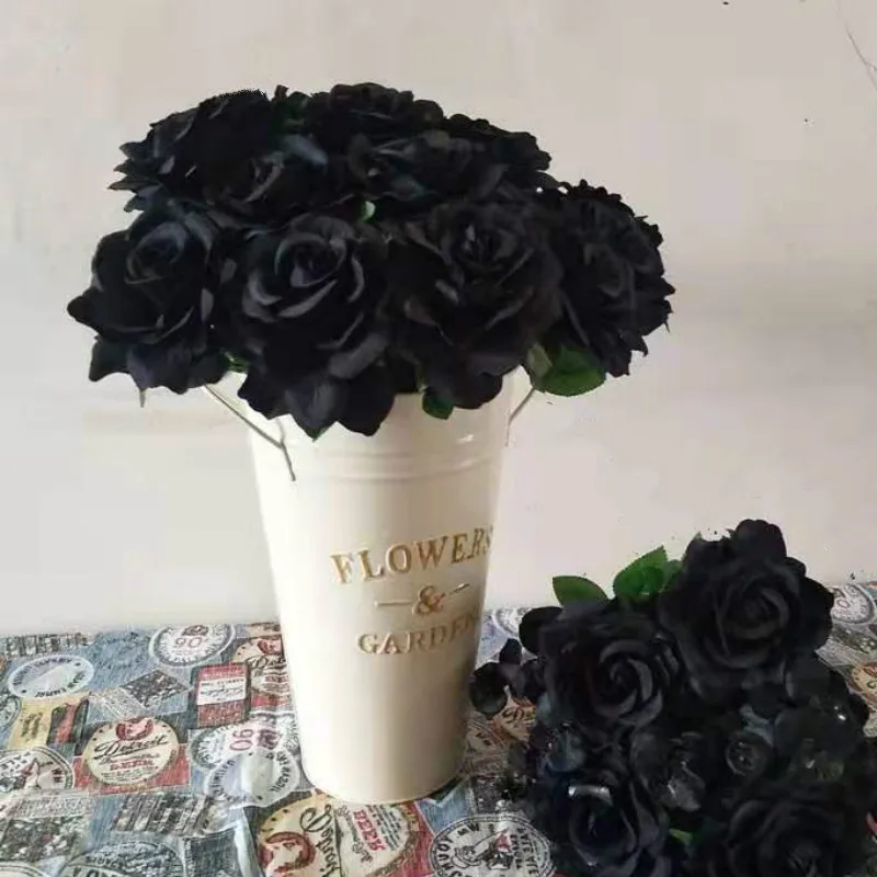

50Cm Schwarz Knstliche Rosen Zweig Blumen Hochzeit Hause Dekoration Flanell Stoff Nette Rosa Geflschte Blumen 8 Farben Zu Whl