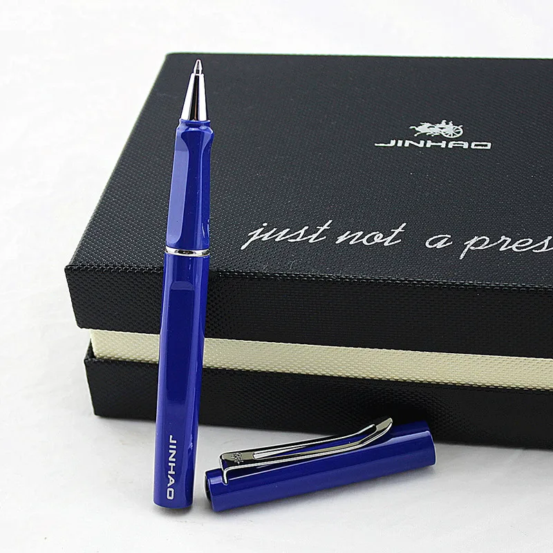 JINHAO 599 Роскошная металлическая синяя шариковая ручка школьные и офисные