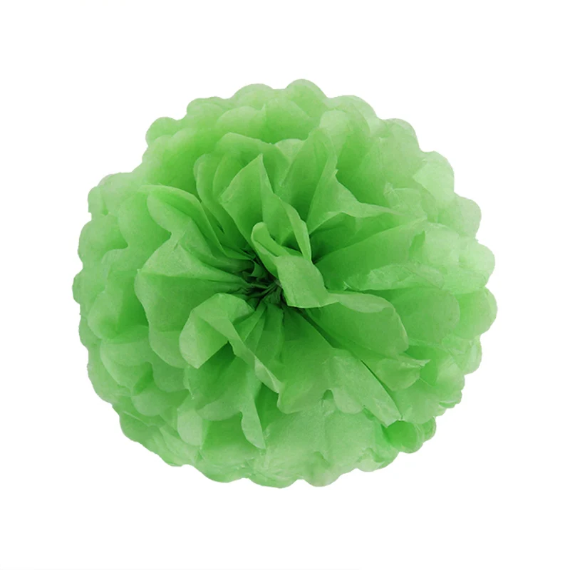 WEIGAO 5 шт. 10/20/30 см ткани Бумага Pom Poms День рождения фон Бумага помпонами цветы Свадебные украшения Baby Shower Декор - Цвет: Green