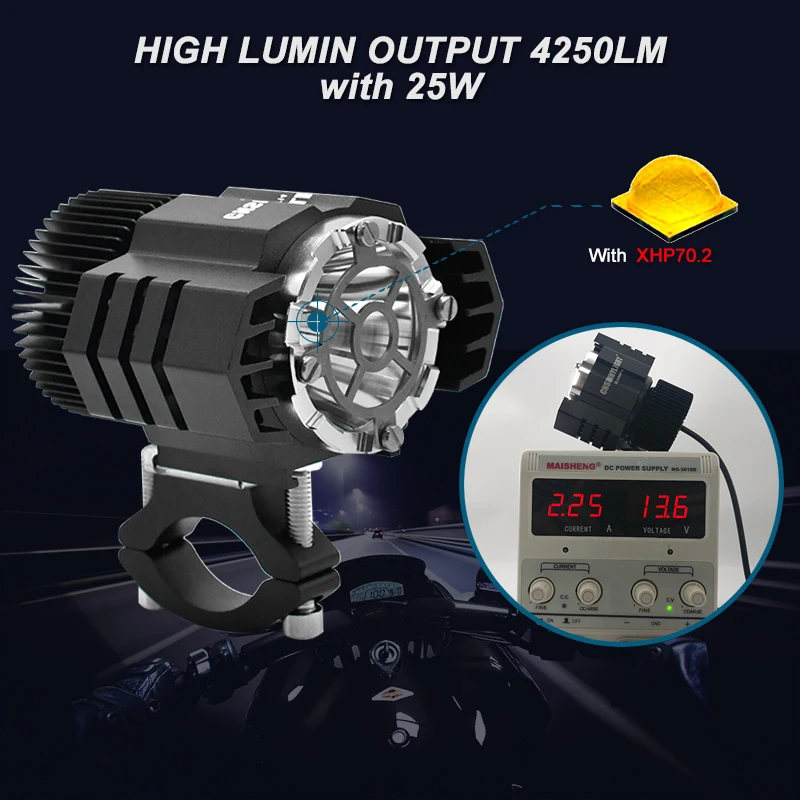 CNSUNNYLIGHT 25 Вт 4250лм светодиодные фары для мотоцикла супер яркие 6000 К белые