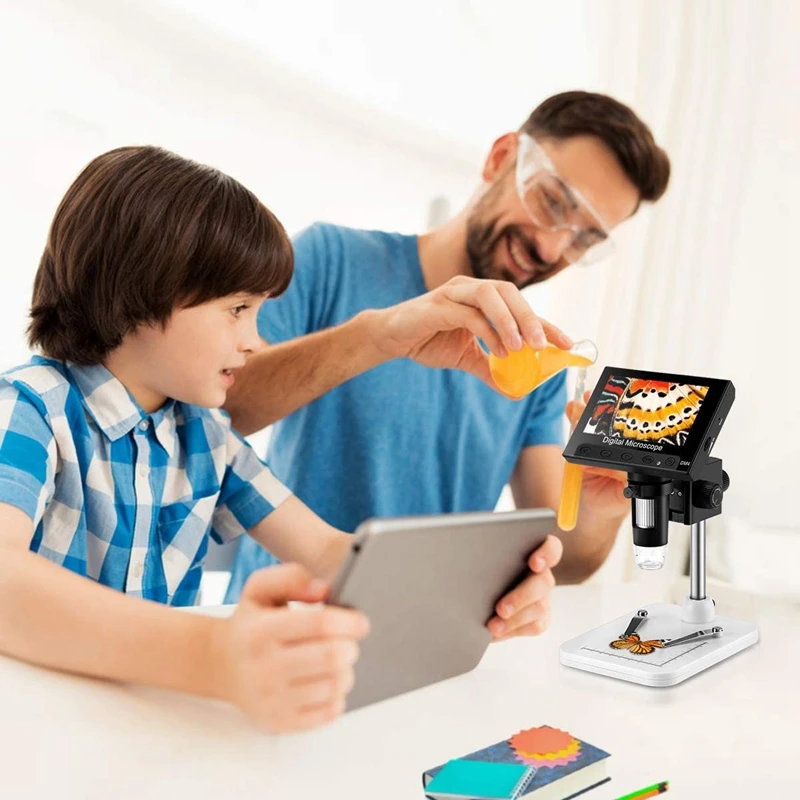 

Digital Microscope 4.3 Inch LCD Endoscope 1000X Zoom USB Microscope with 8 LED Light for Repair Soldering