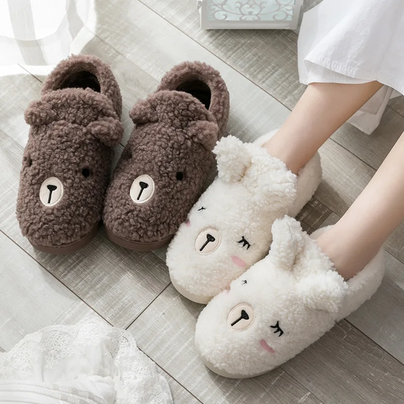 

2020 New Fashion Autumn Winter Cotton Slippers Rabbit Ear Home Indoor Slippers Winter Warm Shoes Womens Cute Plus Plush Slippers