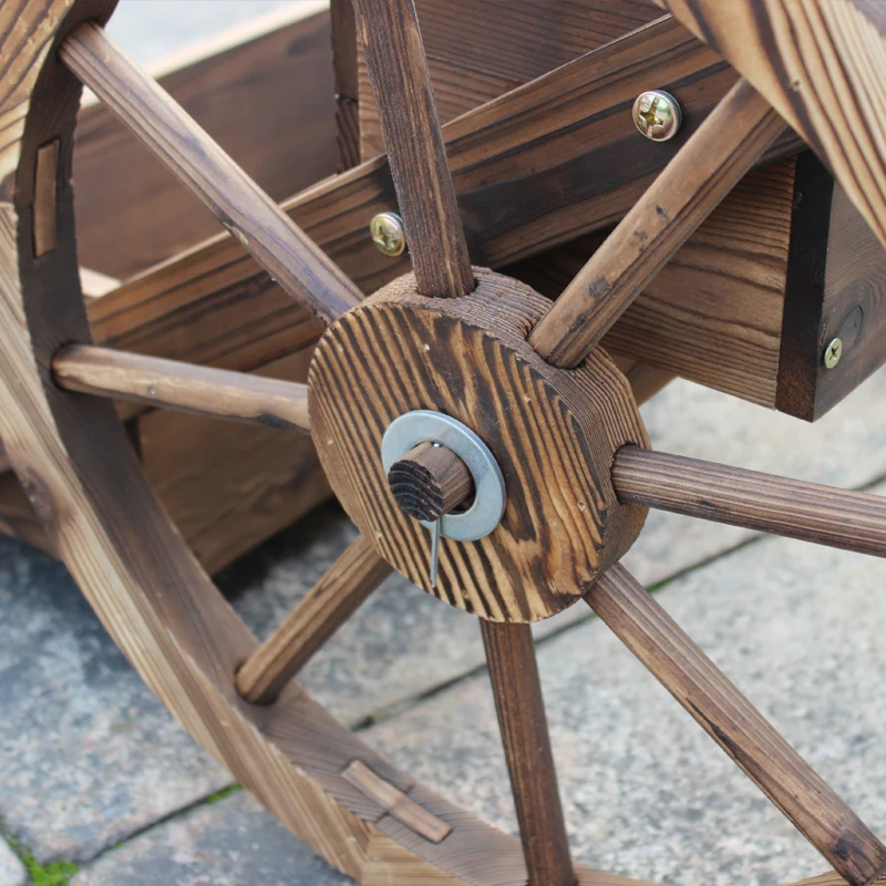 

Double-layer Anti-corrosion Wooden Rectangular Creative Garden Small Float Balcony Outdoor Decoration Double Wheel Flower Stand