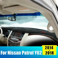 car dashboard avoid light pad instrument platform desk cover mats carpets for nissan patrol y62 2010 2016 2017 2018 2019 2020