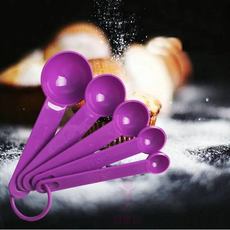 

5Pcs Measuring Spoons Plastic High Quality Coffee Sugar Teaspoon Scoop Cake Baking Flour Measuring Cups Cooking Kitchen Tools