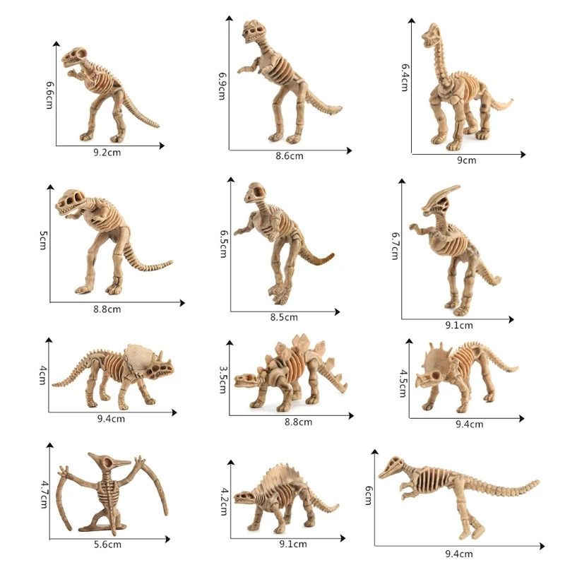 12 шт. скелет динозавра окаменелости разные кости Фигурки игрушки детский подарок
