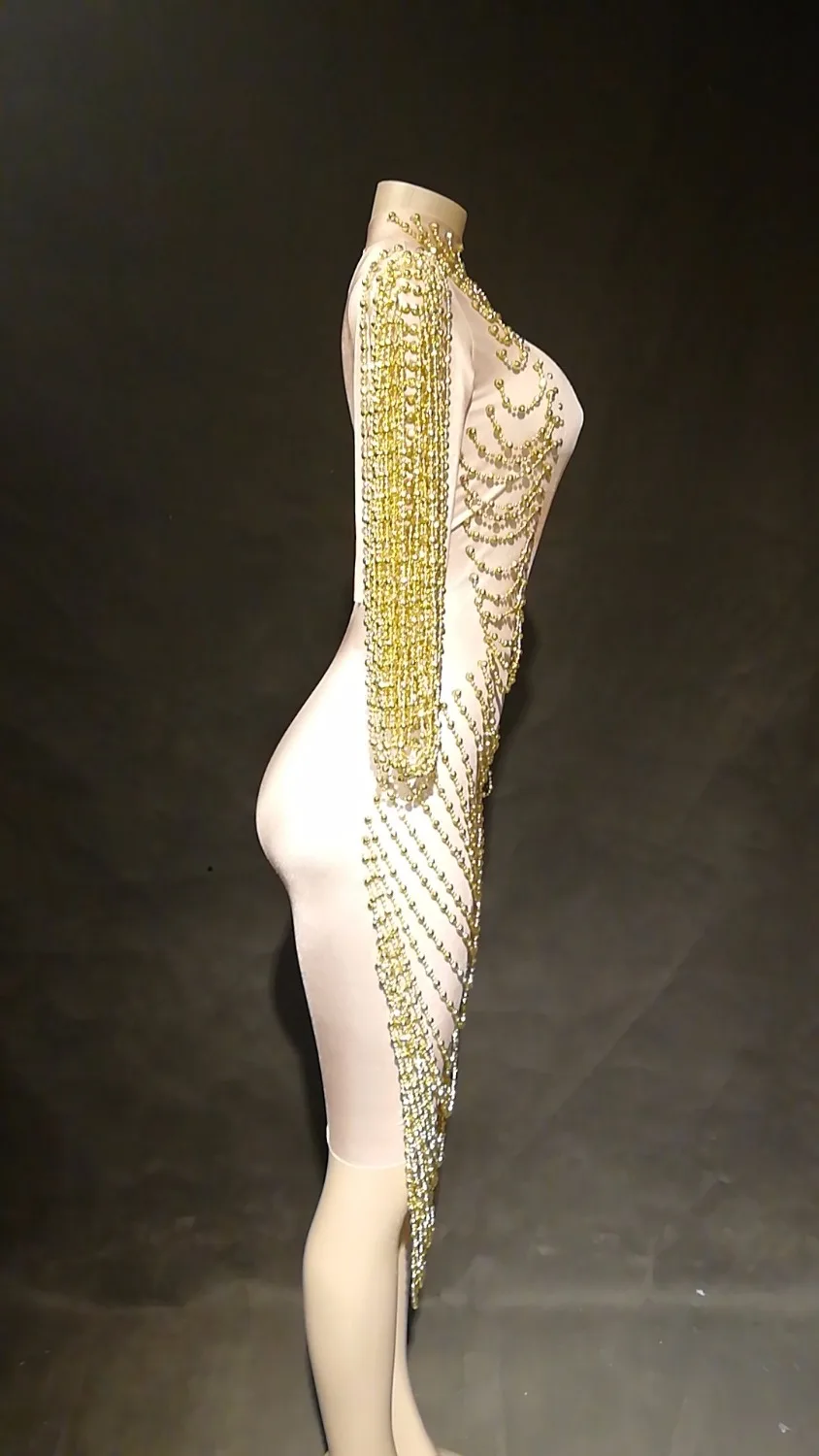 2020 New Women Sexy Dress Gold Pearls Sparkle Rhinestones Nightclub Birthday Party Stage Wear Dancer Singer Dance Costumes DJ DS | Дом и сад