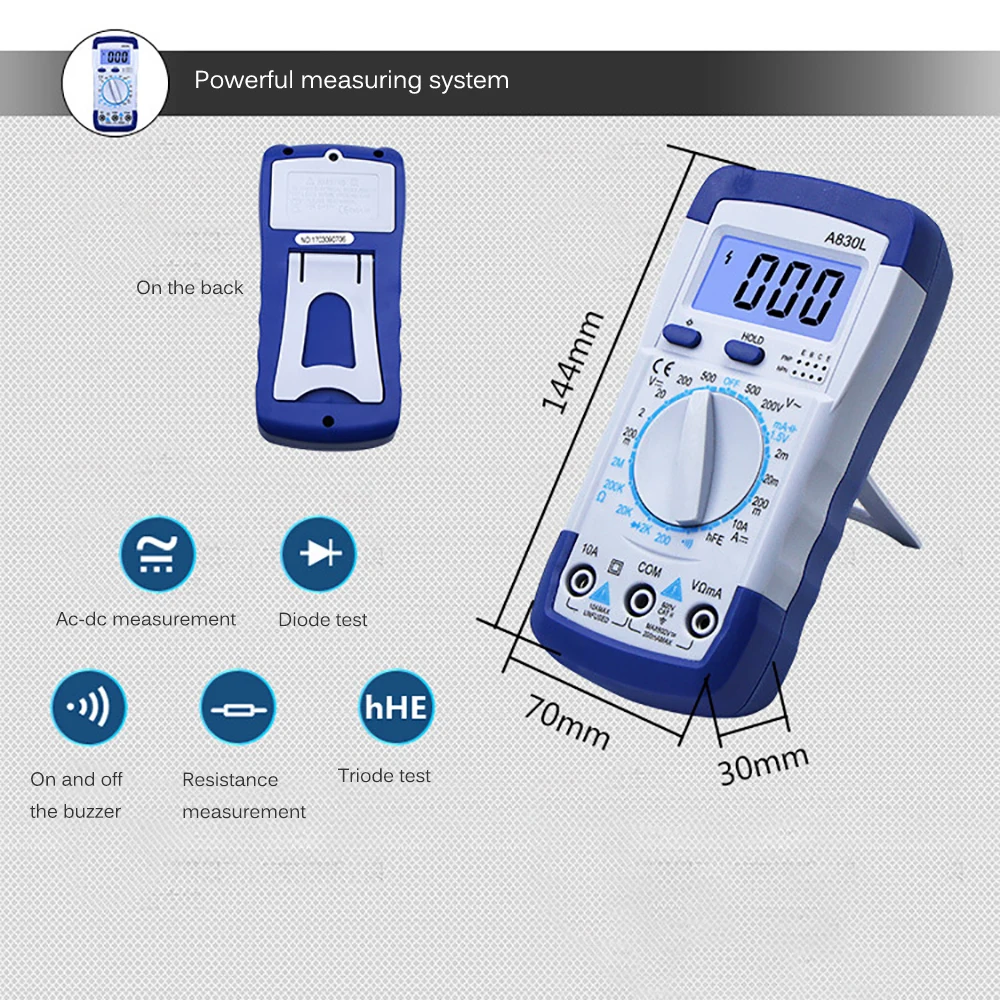 Цифровой мультиметр с ЖК дисплеем вольтметр амперметр постоянного и переменного