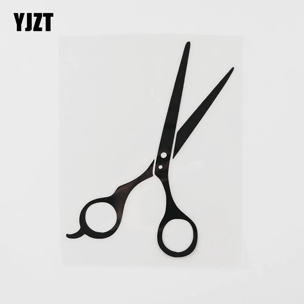 

YJZT 11 см × 13,8 см Парикмахерские ножницы Автомобильная наклейка товары для стрижки виниловая наклейка черный/серебристый 13E-0070