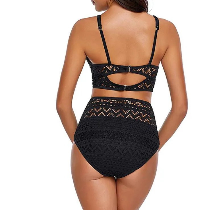 

High Waist Bikini Swimsuit Women Bikini 2020 Hollow Swimsuit Deep-V Neck Bikini Push Up Swimwear Snake Bathing Suit