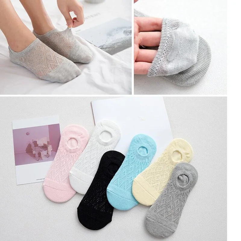 

New Fashion Cute Women Ankle Short Socks Summer Breathable Cotton Lace Socks Mesh Invisible Kawaii Student Girl Ankle Socks