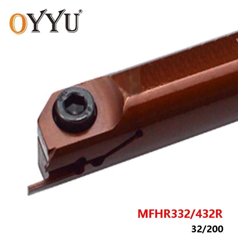 

Oyu MFHR332 MFHR432 R06 R08 R10 32/200 Пружинные стальные твердосплавные вставки держатель токарного инструмента с ЧПУ Токарный станок резак для канавки
