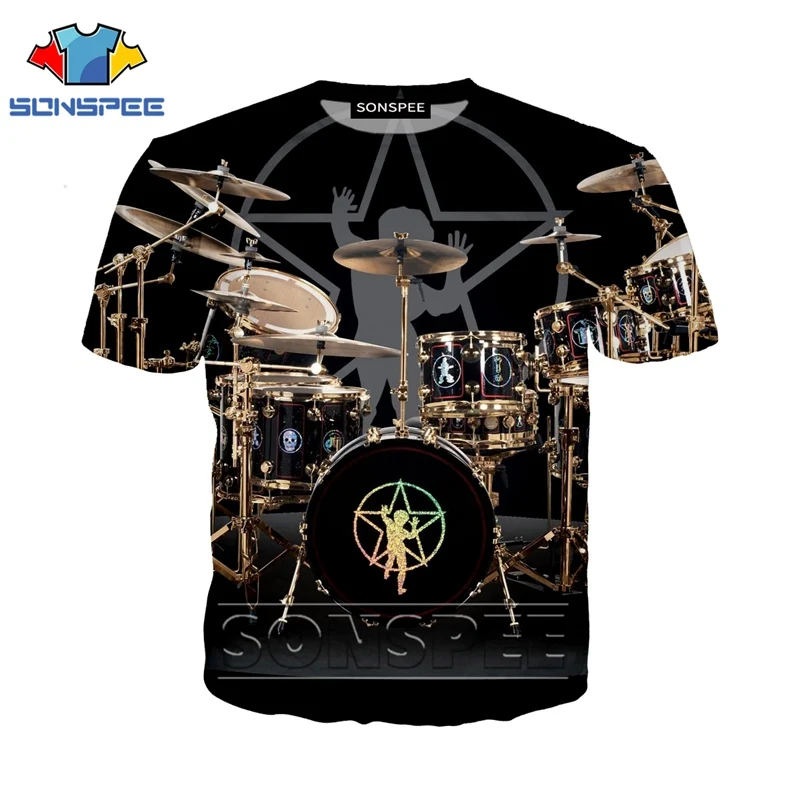 Anime 3d print funny music t shirt Men Women fashion t-shirt drum set sexy kids Harajuku top tee Funny shirts homme tshirt A48 - Цвет: 10