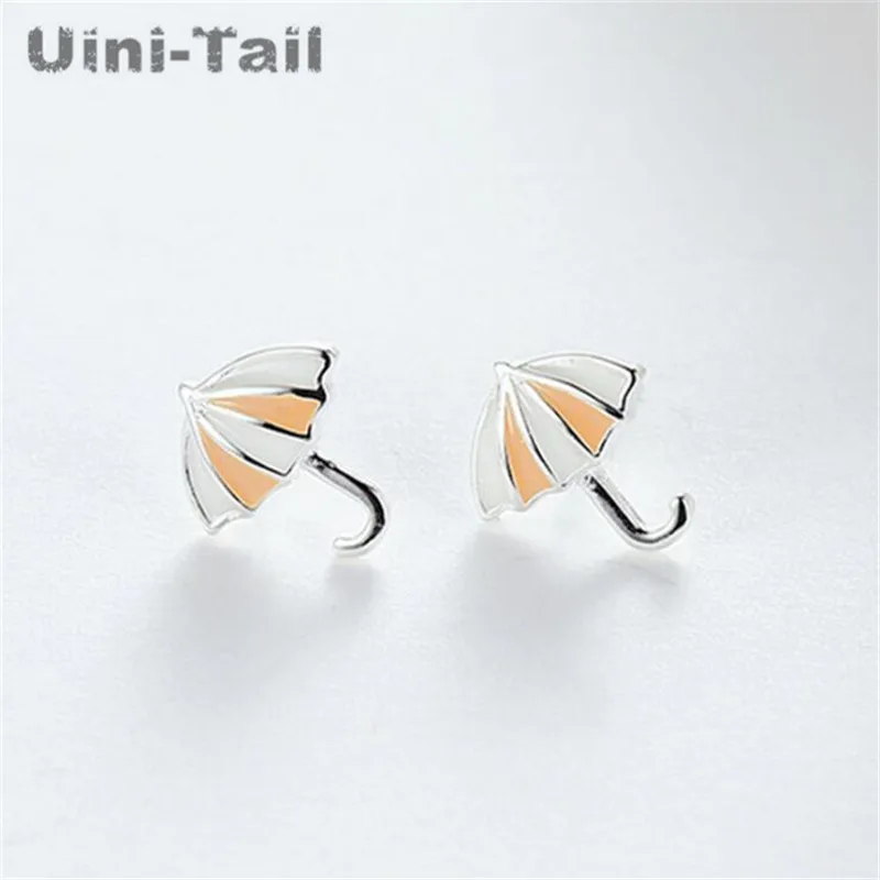 Серьги Uini-Tail из стерлингового серебра 925 пробы с милым зонтиком простые и