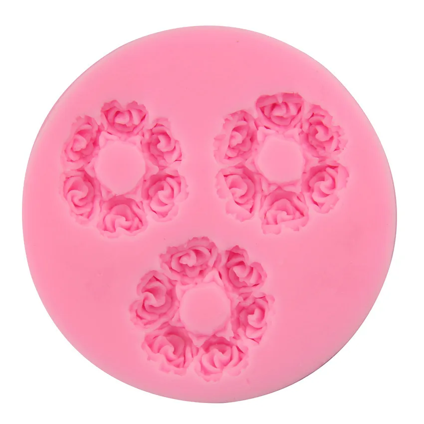Three-hole Rose Multi Silicone Cake Mold Fondant Cake Decorating Mould Kitchen Baking Appliance