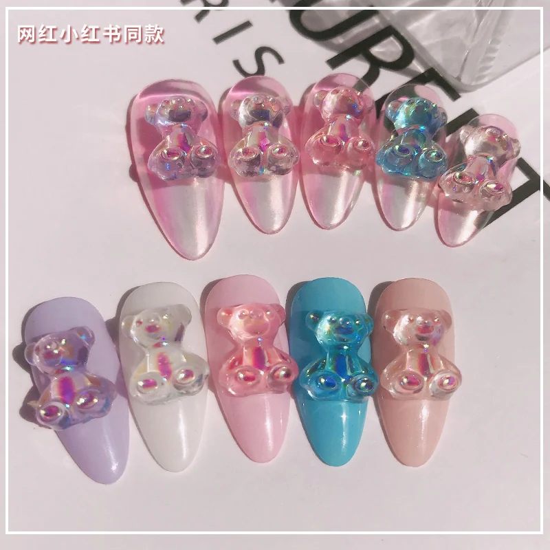 

12pcs Mixed 3 Size Cute Bear 3D Nail Art Decorations Fashion Polish UV Gel DIY Ornaments Manicure Design Accessories