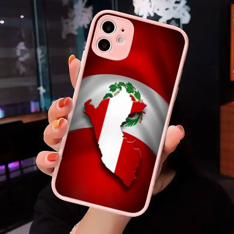 

Peru Flag Coat Of Arms luxury Phone Cases shell matte transparent For iphone 7 8 11 12 plus mini x xs xr pro max cover