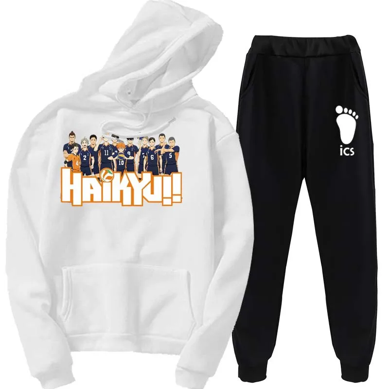 

Volleyball Junior Winter Women's Tracksuit Hooded 2-piece casual y2k jogging sweatpants suit oversized hoodie suit unisex
