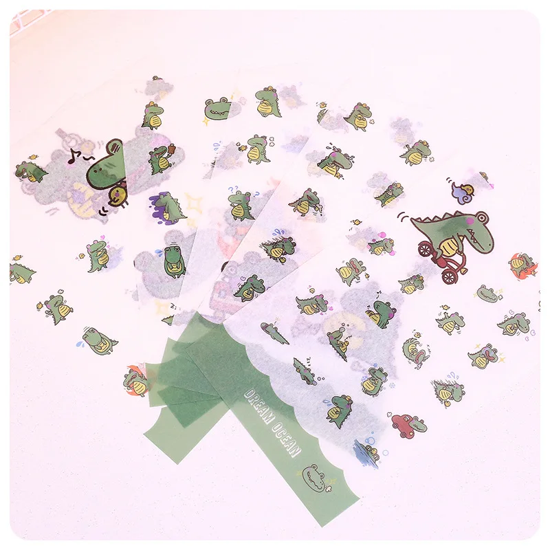

6 шт/прекрасный зеленый динозавр ежедневный и бумажный стикер Дневник Блокнот DIY стикер канцелярские принадлежности