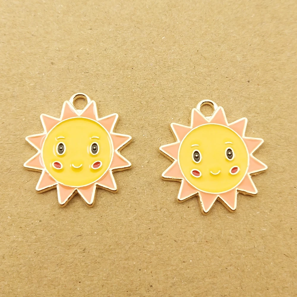 10 шт. улыбка солнца облаков Эмаль Подвески для ювелирные изделия делая модные