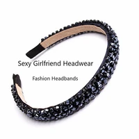 new women elegant crystal beaded hair band simple hairbands sweet headband hair hoops ornament lady fashion hair accessories