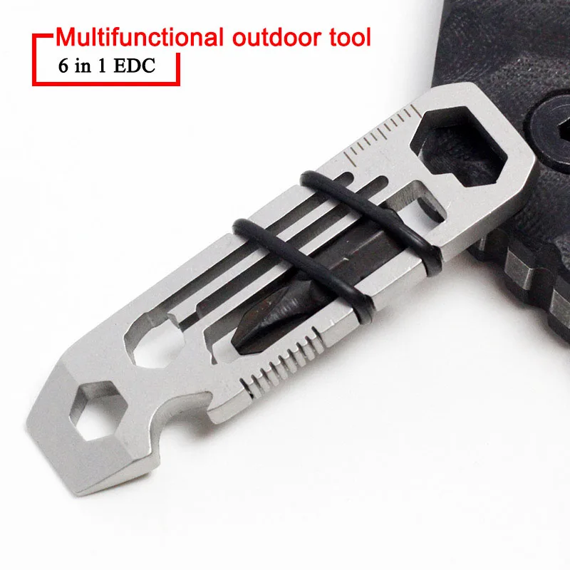 

6 in 1 Gadget Outdoor Tool EDC Camping Equipment Portable Multitool Keychain Bottle Opener Wrench Screwdriver Survival Tools