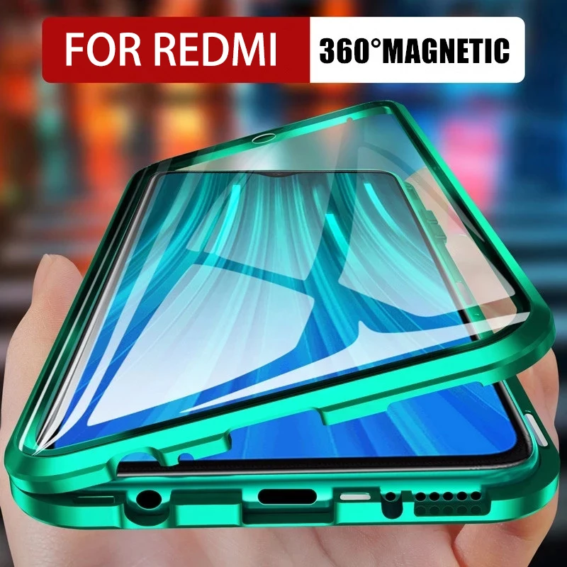 

For Xiaomi Redmi NOTE 10 10S PRO MAX 5G 360 Magnetic Phone Case Double Glass Shell Explosion Proof Shockproof Protect Cover