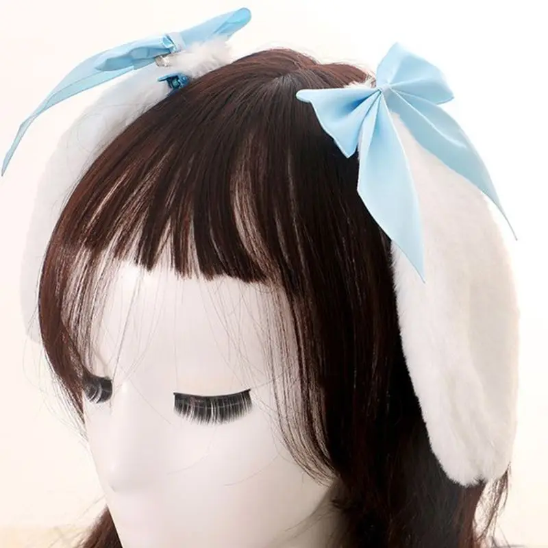 Заколка для волос Kawaii плюшевая девочек Кролик Вислоухий заколки кошачьи ушки