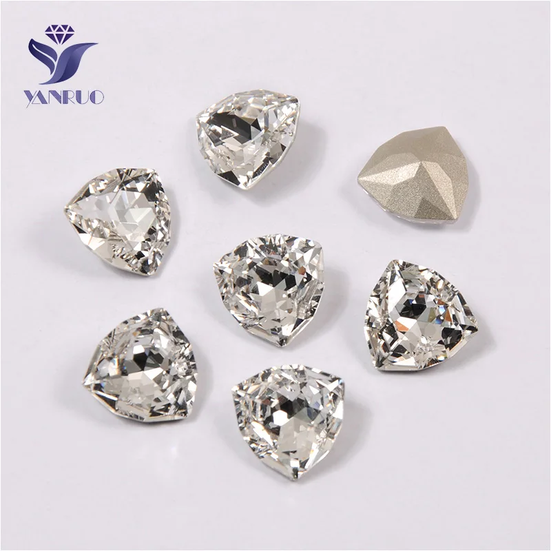 Crystal Yanruo 4706 Trilliant Стеклянные Камни DIY Strass острый задний кристалл для нашивки Стразы все для шитья аксессуары - Цвет: Crystal