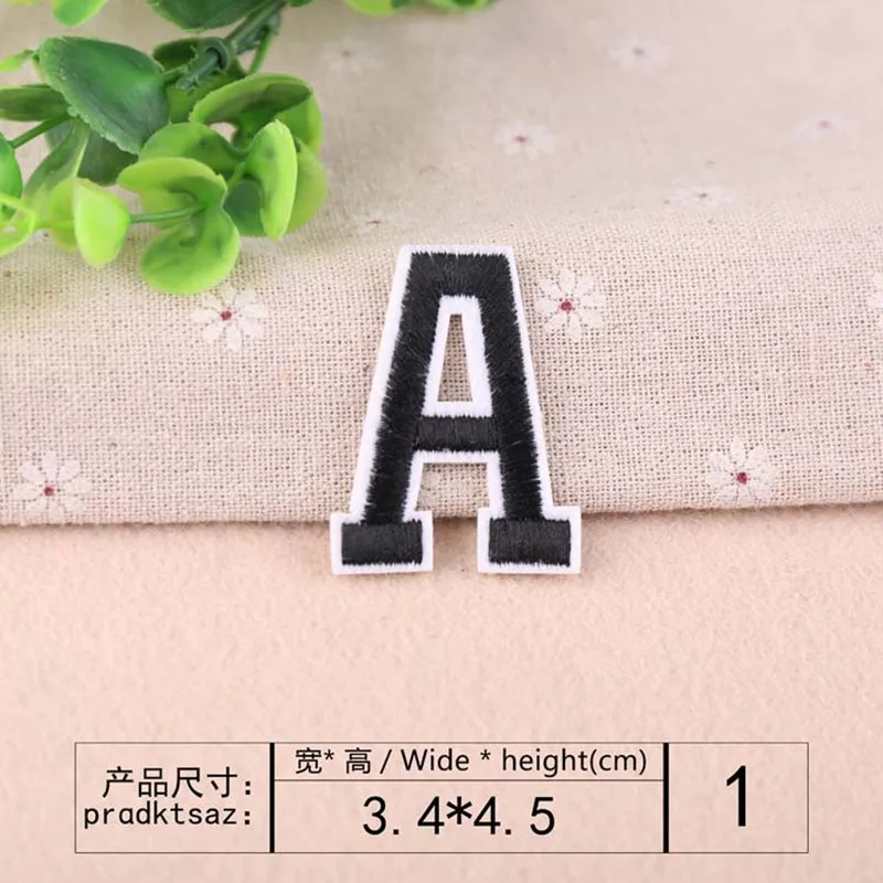 Черные вышитые буквы английского алфавита нашивки сделай сам термоплавкий клей