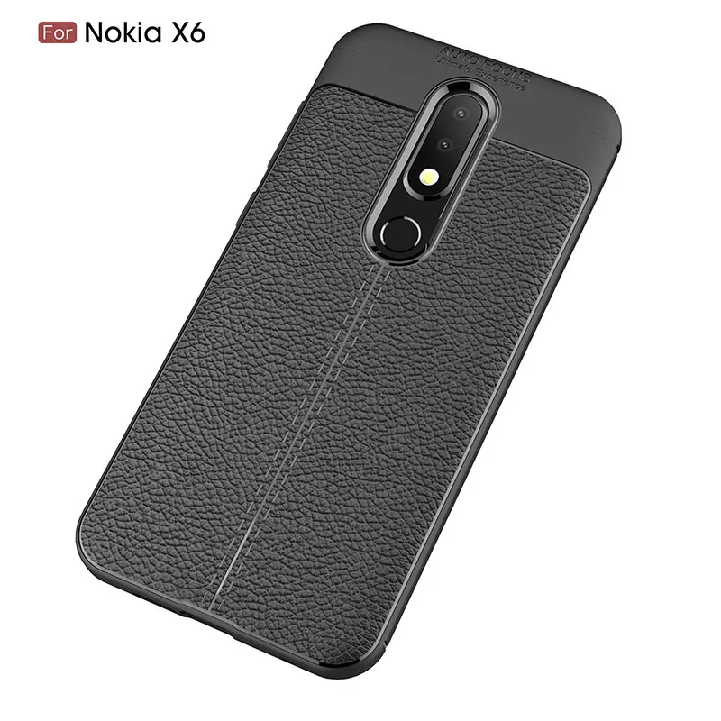 Ультратонкий устойчивый к царапинам чехол для телефона Nokia X6 с узором Личи Мягкий
