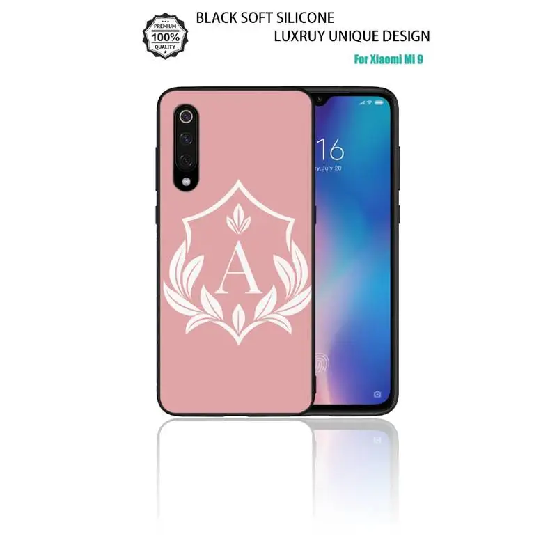 

pink letters shield Phone Case case coque fundas etui for xiaomi note max mi 3 7 8 9se Redmi 7 7a 8 8t 10 pro lite cases cover