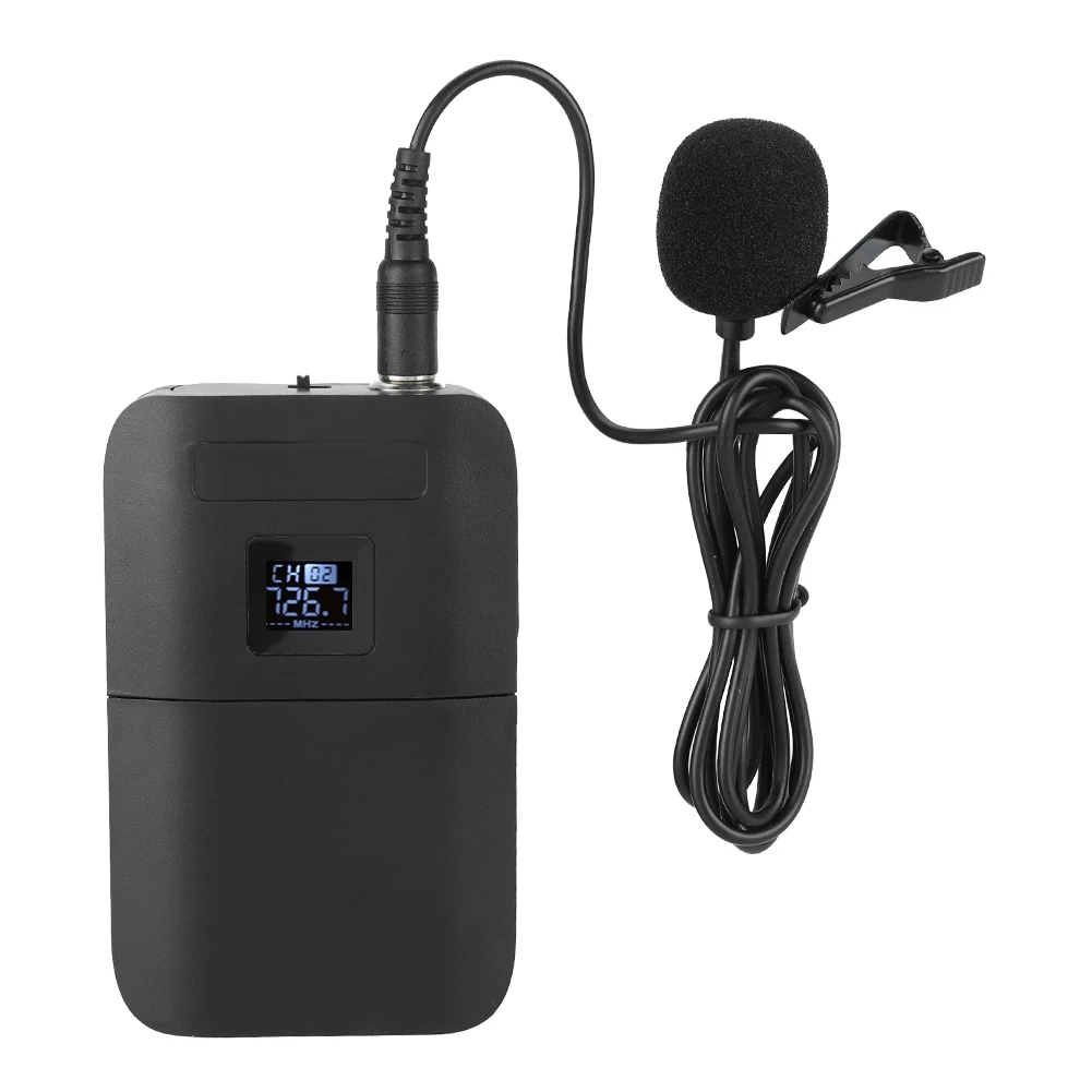 

Portable 2Pcs Wireless Clip Lapel Microphones Transmitter​​ With Receiver VHF LED Screen Display Mic For Stage Conference