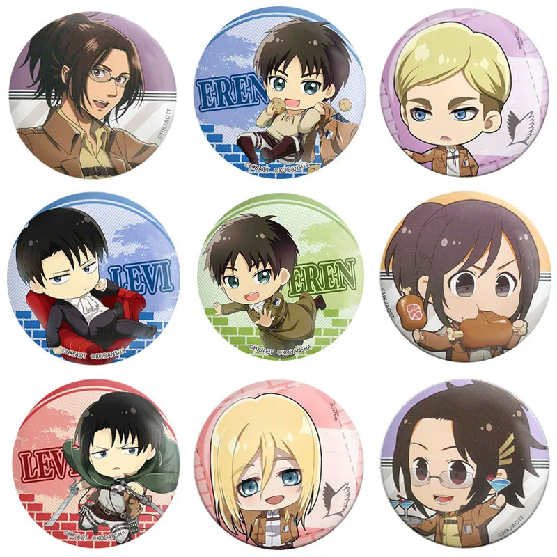 

Anime Attack on Titan Badges on A Backpack Icon Pins 58mm Badge Decoration Brooches Metal Badges for Clothes Bag DIY Gifts