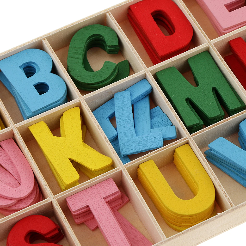 

156pcs Colorful Wooden Letter Alphabet Embellishment Kids Educational Toys