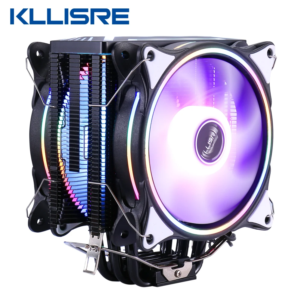 Кулер Kllisre для процессора вентилятор радиатора с 6 тепловыми трубками RGB PWM 4PIN