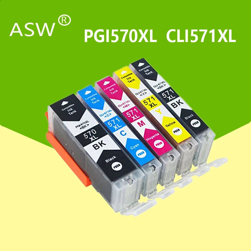 

5PK совместимый для Canon 570XL PGI-570 чернильный картридж PGI570 CLI571 PGI570XL PIXMA MG5750 MG5751 MG5752 MG5753 MG6850 принтер
