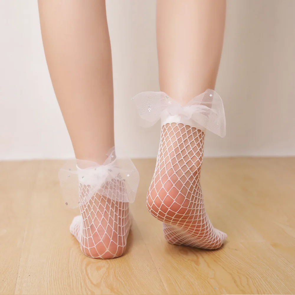 Модная новинка 2019 года женская сексуальная черная сетка короткие носки до