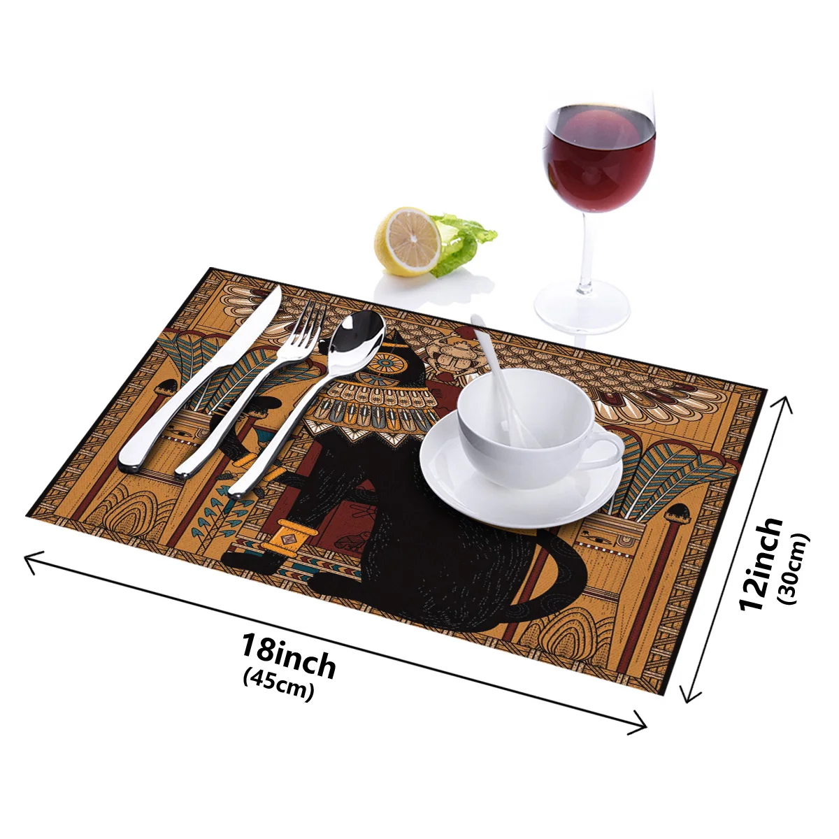 Древний Египет искусство кошка перо ретро салфетки коврик для посуды столовой