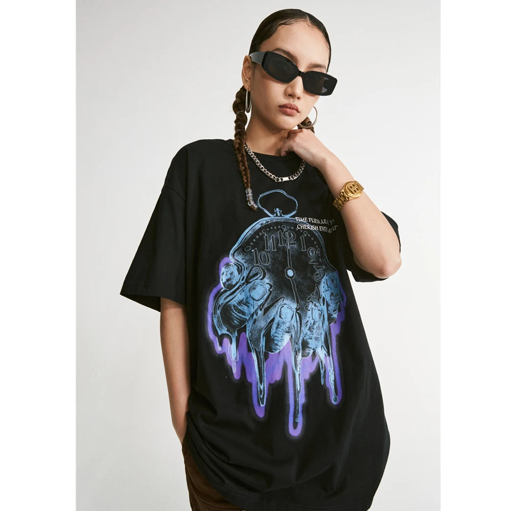 

Abstract Printing Women Streetwear Oversized T Shirt Cotton Oversize Man Tee Shirt High Street Short Sleeve Hip Hop Clothing