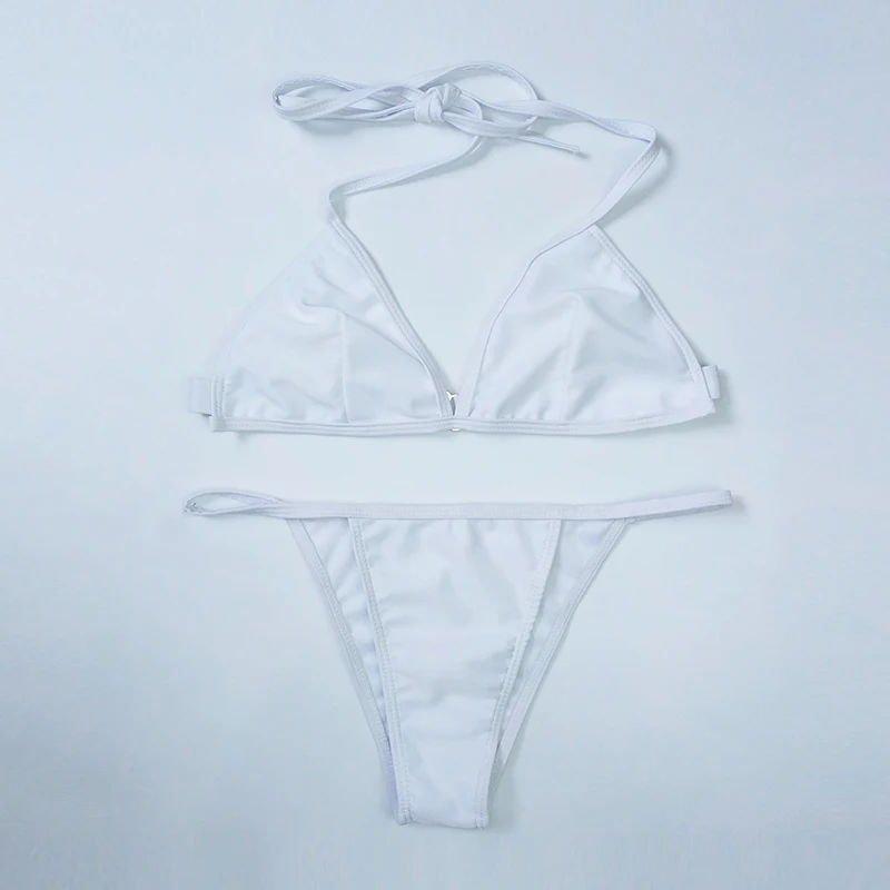 Купальник бикини однотонный бандажный бразильский купальник из двух частей с