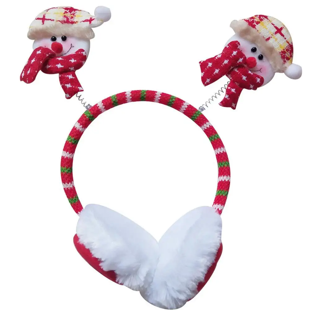 

Christmas Reindeer Earmuffs Headband Snowman Bear Reindeer Winter Warm Plush Ear Covers For Women Girls Kids Party Halloween Ch