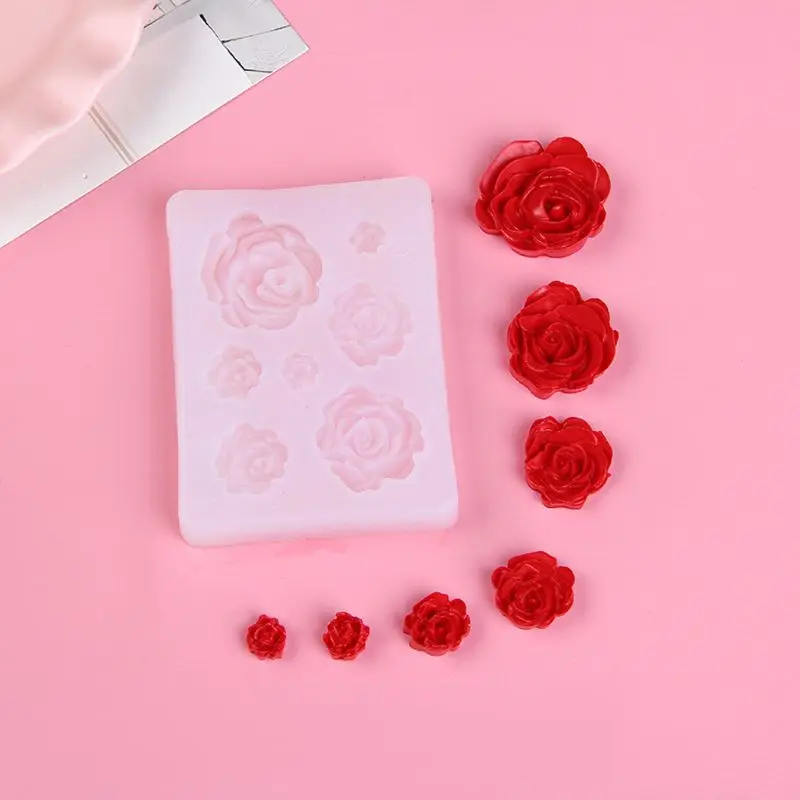 

7 Sizes Resin Rose Flower Pendant Silicone Mold Resin Jewelry Making Art Crafts