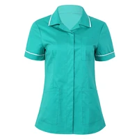 womens healthcare tunic short sleeves button down cares therapist dentist workwear uniform tops hospitality nurses costumes